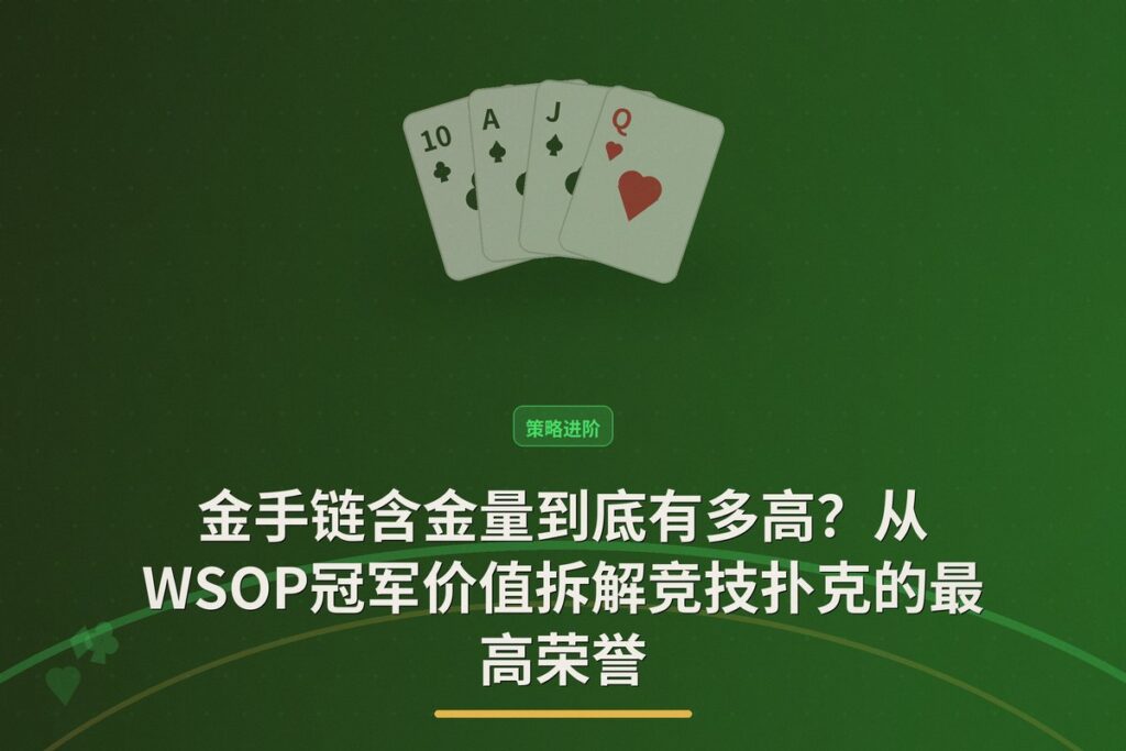 金手链含金量 - 金手链含金量到底有多高?从WSOP冠军价值拆解竞技扑克的最高荣誉